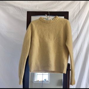 Yellow J. Crew 100% wool sweater